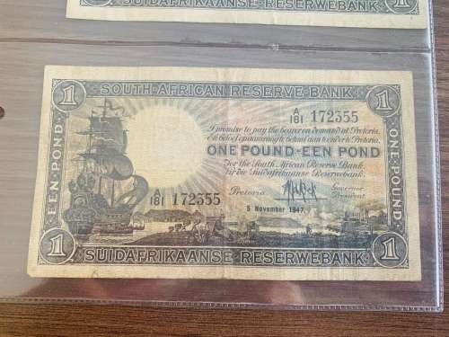 2x Rare Collectors One Pound/Een Pond Notes! in Good Condition!