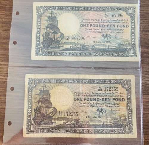 2x Rare Collectors One Pound/Een Pond Notes! in Good Condition!