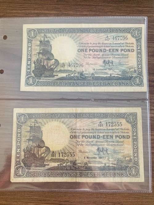 2x Rare Collectors One Pound/Een Pond Notes! in Good Condition!