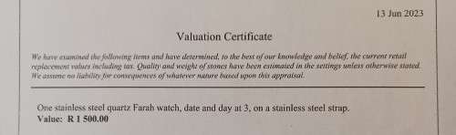 Stunning vintage Farah stainless steel gents watch valued R1500.00