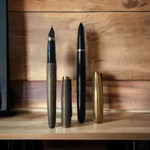 Rare vintage collectors sterling silver Parker & 1/10 12ct.R.Gold Parker fountain pens