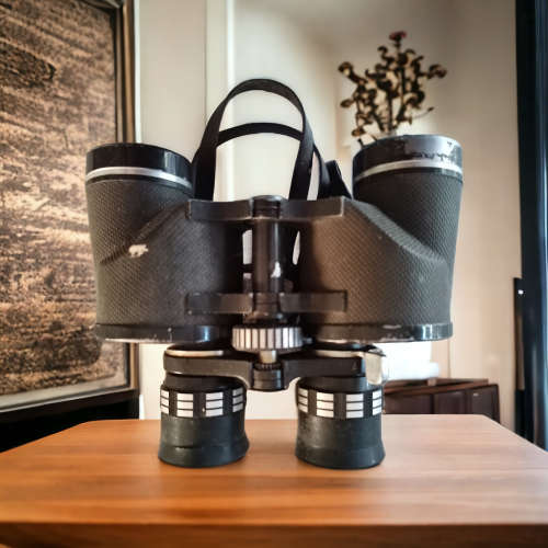 Collectors binoculars with leather carry case