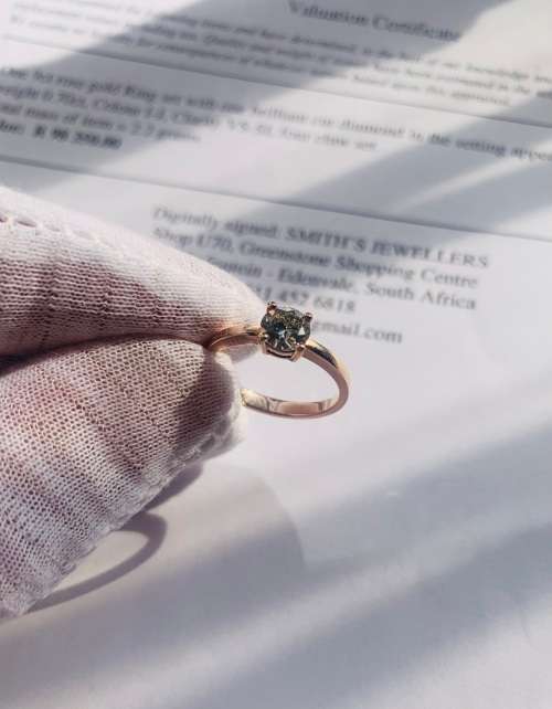 Retail R98350.00 New One 9ct Rose Gold Ring Set With One Brilliant Cut diamond in the setting 0.70ct