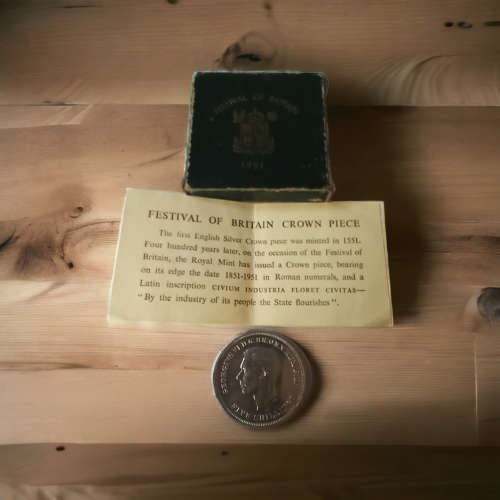 Valuable Rare vintage collectors 1951 Festival of Britain Five Shilling in excellent condition