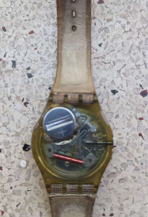 Vintage Collectors Swatch Swiss Gents Watch on beige canvas strap Value R2250.00