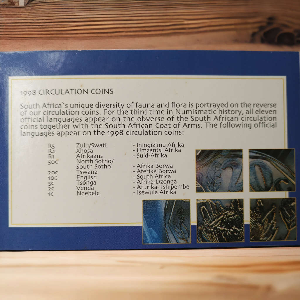 Collectors 1998 South African Coin proof set with SA Mint case