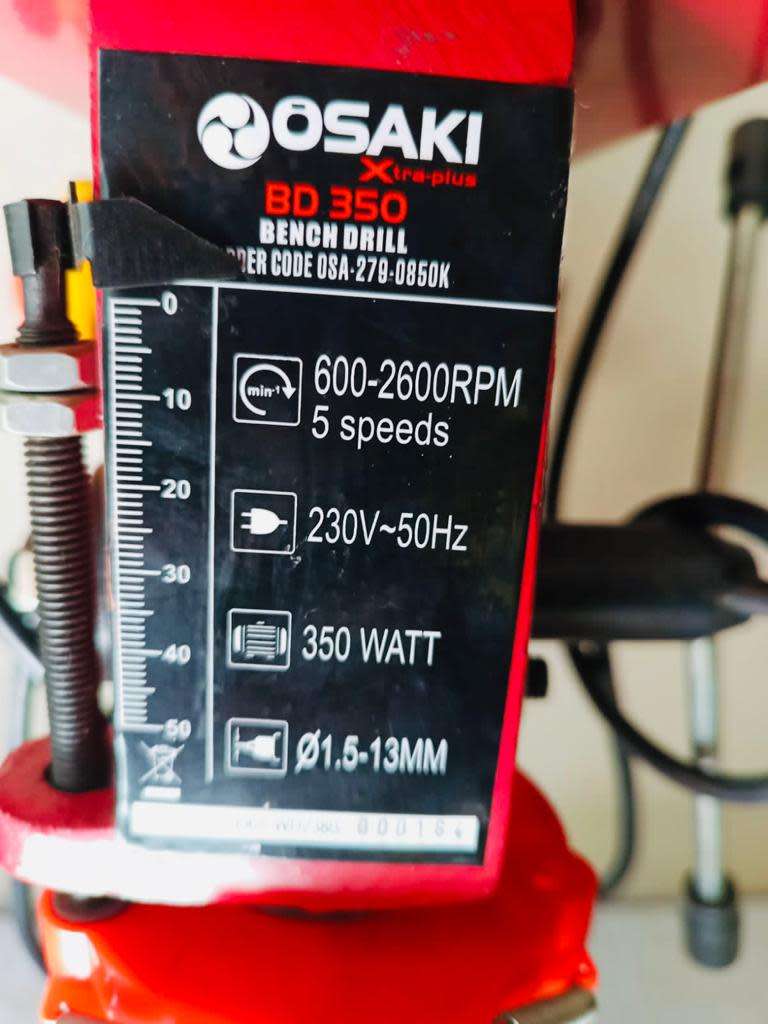 Osaki Xtra Plus BD350 Bench Drill 5 Speed 350w hardly been used