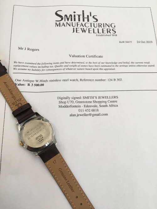 !!! Antique W.Hinds 22 Years Service Watch!!! DONT MISS OUT!!!