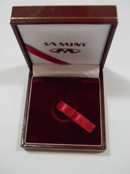 Empty SA Mint Maroon Leatherette Box for the 1/10th Gold Cultural Series Proof Coins