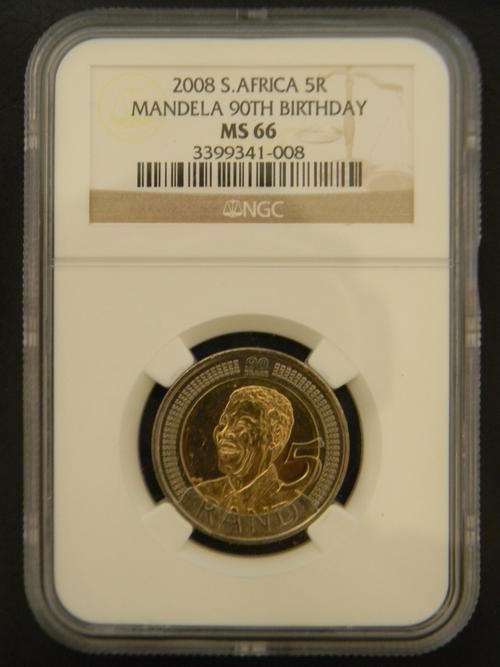 Nelson Mandela 90th Birthday 2008 R5 - NGC Graded MS66 - 20 Available