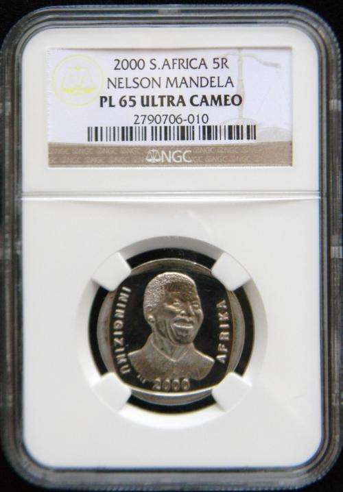 2000 Mandela R5 NGC PL65 ULTRA CAMEO ! Scarce Grade !
