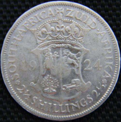 ## R10 CLEARANCE SALE ! ## SA Union 1924 Half Crown 80% Silver