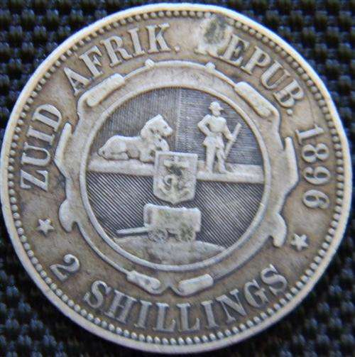 ## R10 CLEARANCE SALE ! ## ZAR 1896 Two Shillings Sterling Silver