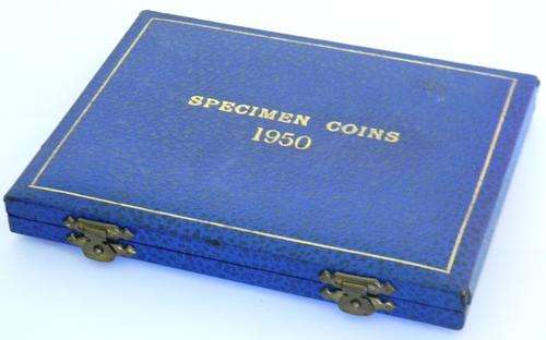 Empty SA Union SA Mint Box for 1950 Proof Set - Scarce ! ( 9 Coins 1/4d to 5S )