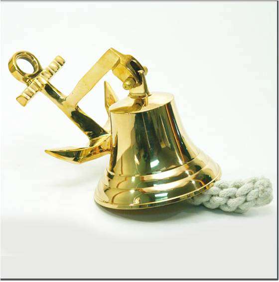 *Ambassadors Gifts* Brass Wall Mountable Ships Bell with Rope 19cm