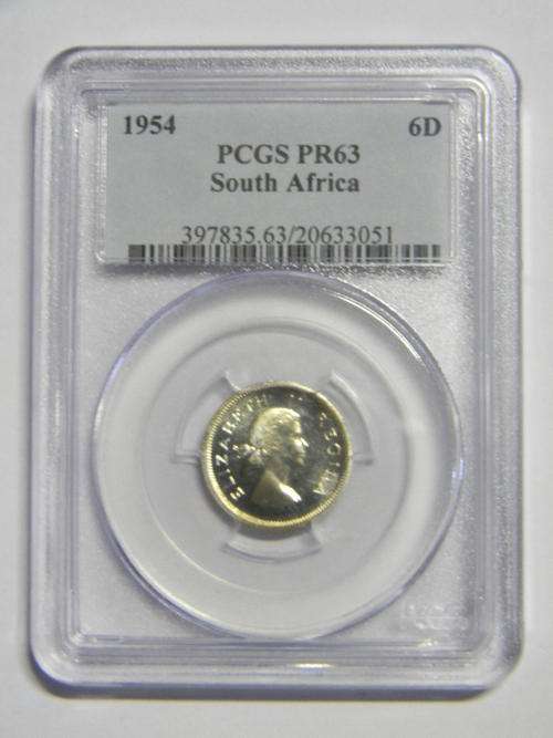 Union of South Africa - 1954 - Proof 6d - PCGS GRADED PR63