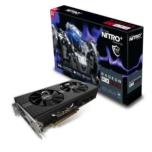 Sapphire 11265-01-20G Radeon Nitro+ Rx 580 8GB GDDR5 Dual HDMI/ DVI-D/ Dual DP with Backplate (UEFI)
