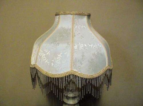 Victorian Fabric Lamp Shade with Beads.
