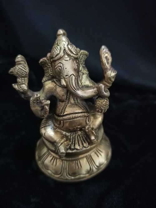 VINTAGE BRASS GANESHA FIGURINE