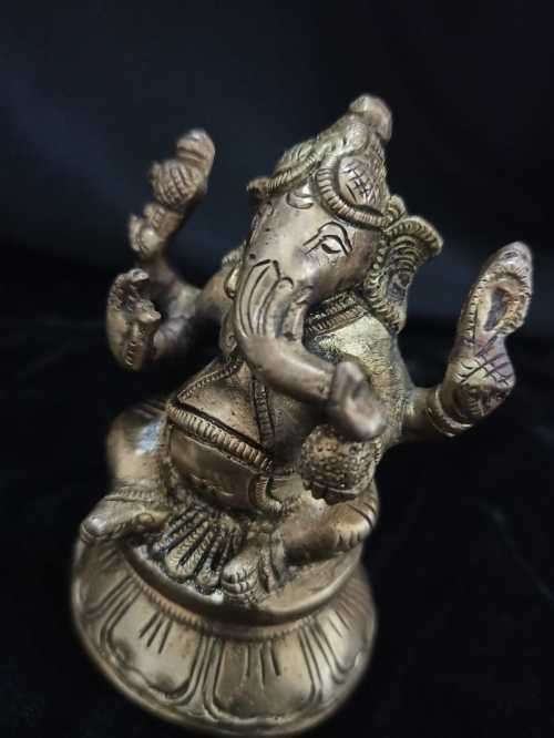 VINTAGE BRASS GANESHA FIGURINE