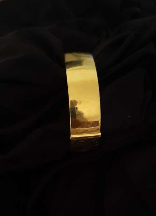 9CT GOLD BRONZE CORE VINTAGE FLORAL DESIGN BANGLE