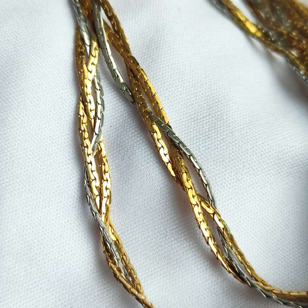 TWO TONE VINTAGE THICK GOLD ON NECKLACE