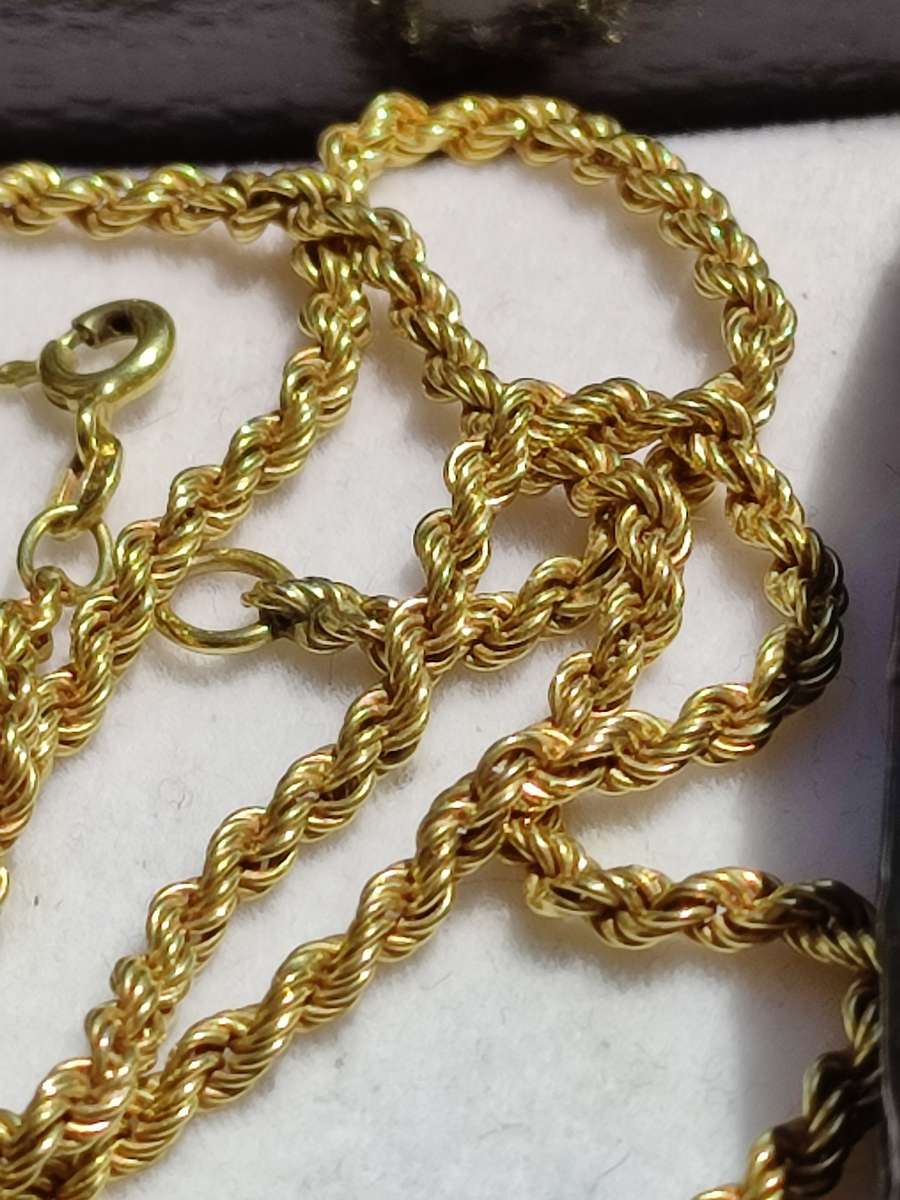 9CT GOLD VINTAGE TWIST ROPE CHAIN