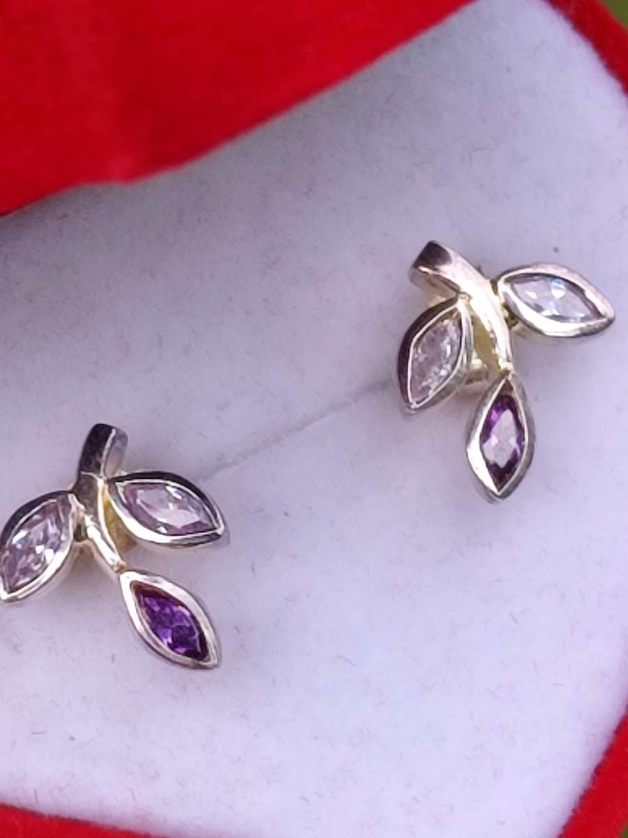 STERLING SILVER AMETHYST EARRINGS