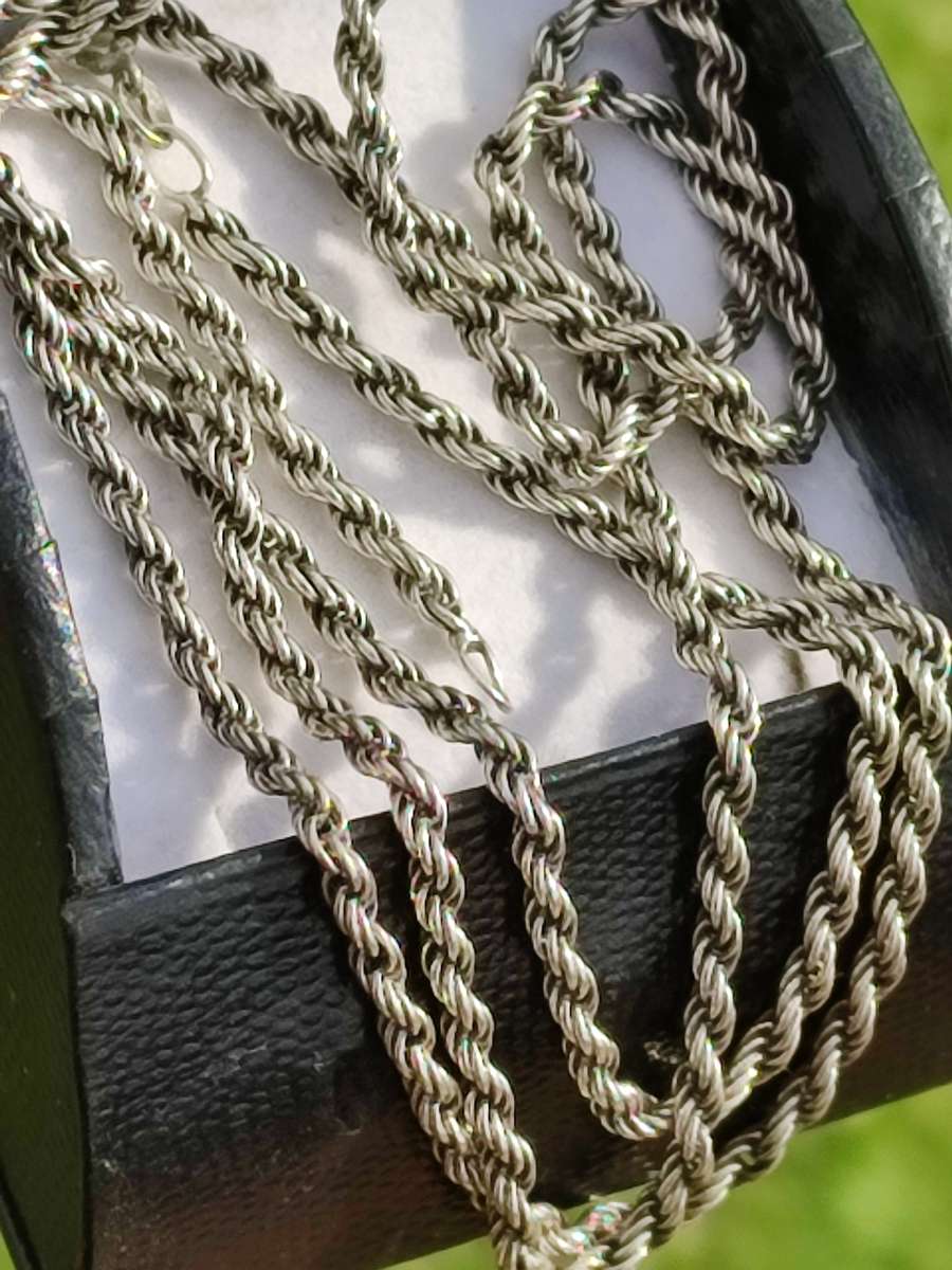 Extra long Vintage Sterling Rope Chain