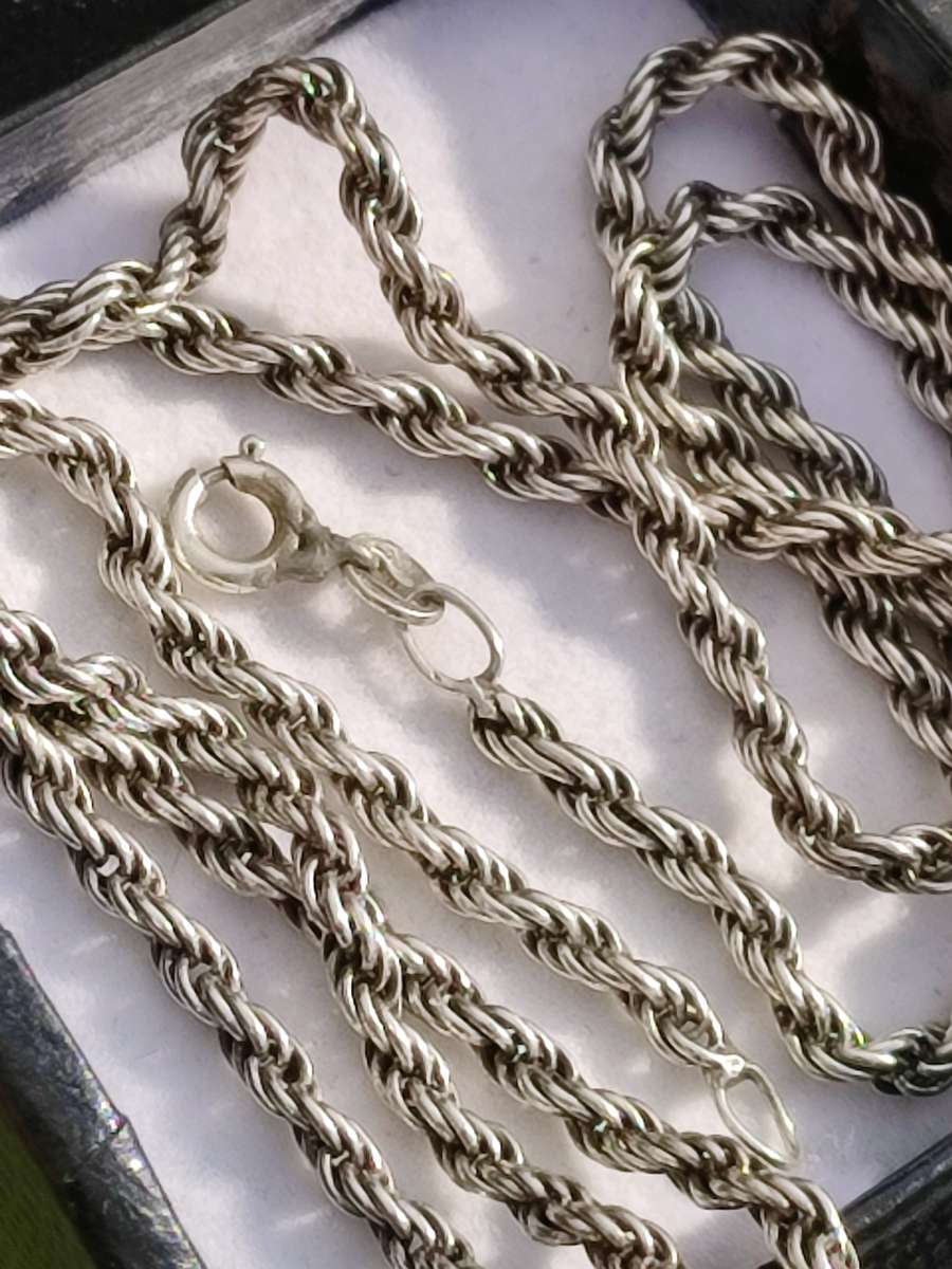 Extra long Vintage Sterling Rope Chain