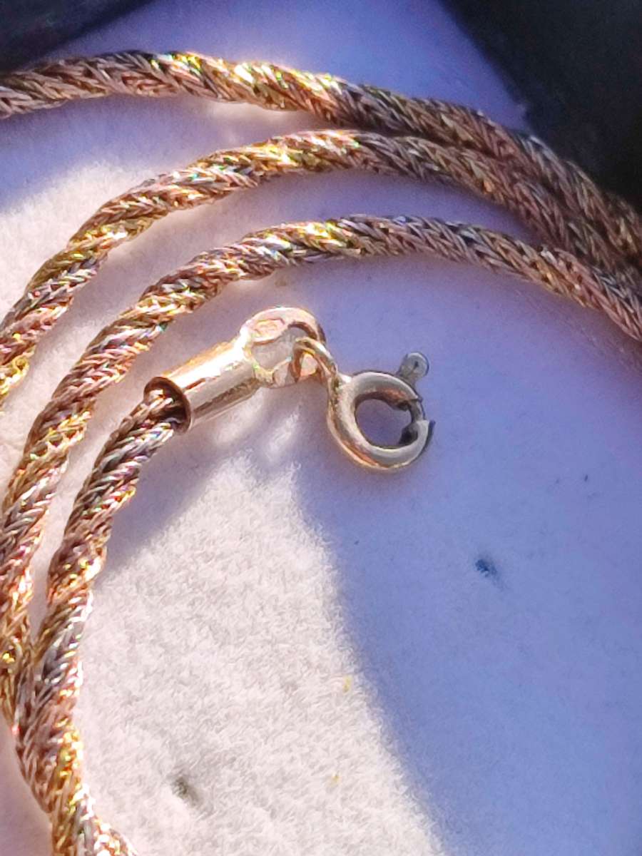 9ct Gold Tri Tone Necklace