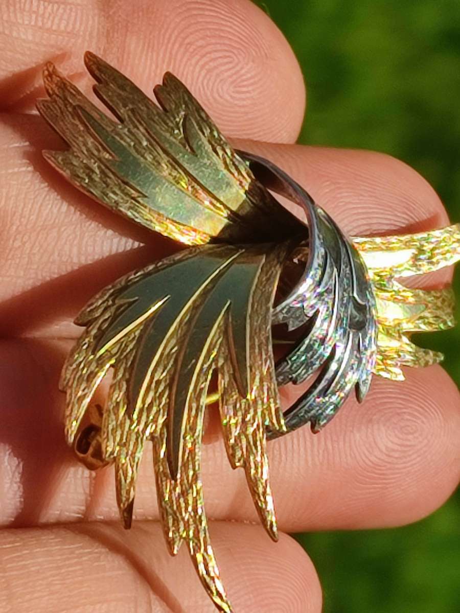 Vintage Sterling Rolled Gold Brooch