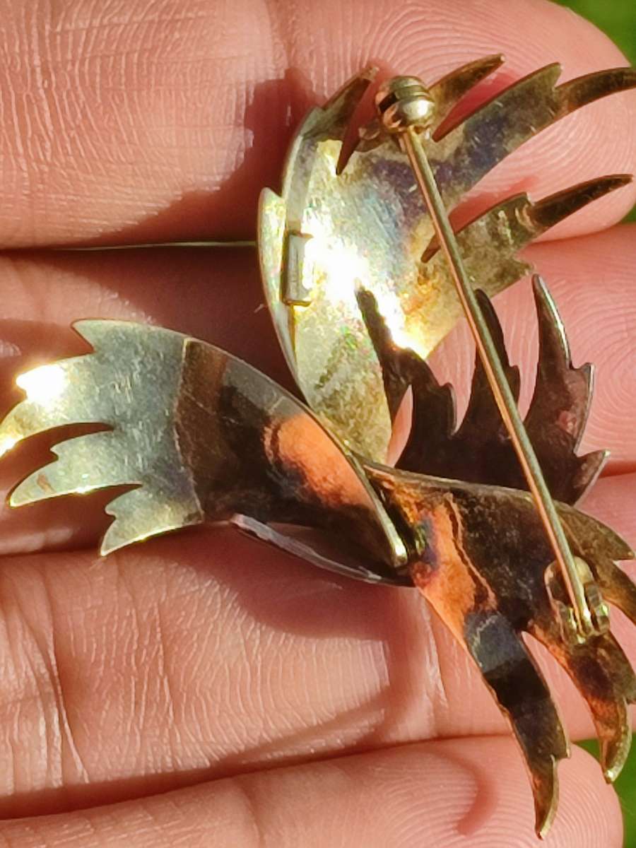 Vintage Sterling Rolled Gold Brooch