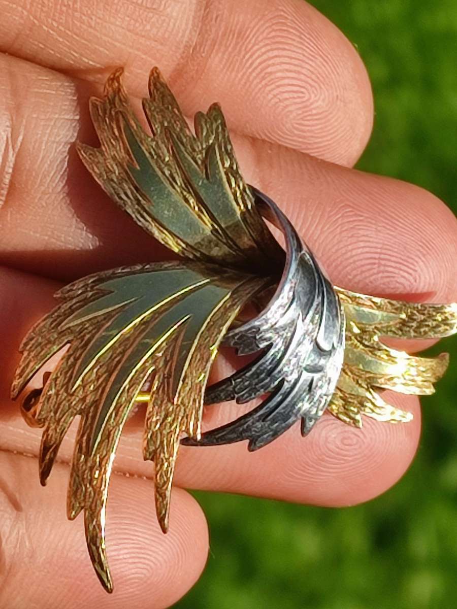 Vintage Sterling Rolled Gold Brooch