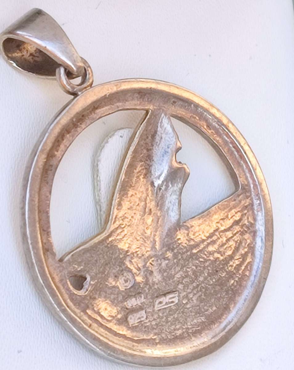 Sterling/ 14k Gold Large Shark Pendant
