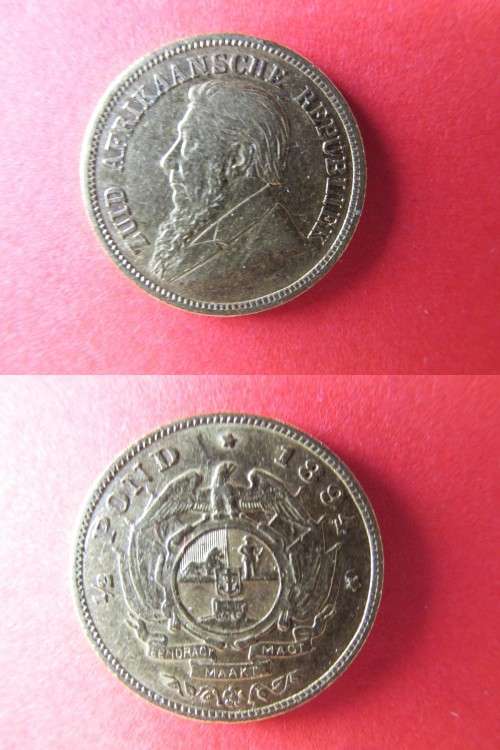 1894 ZAR PAUL KRUGER GOLD HALF POND - LOW MINTAGE 37107
