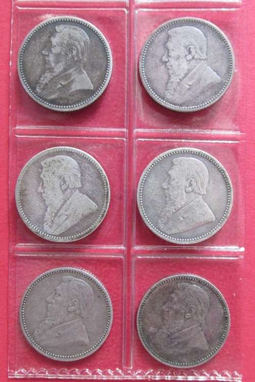COMPLETE Z.A.R SIXPENCE SET - 1892 -1897