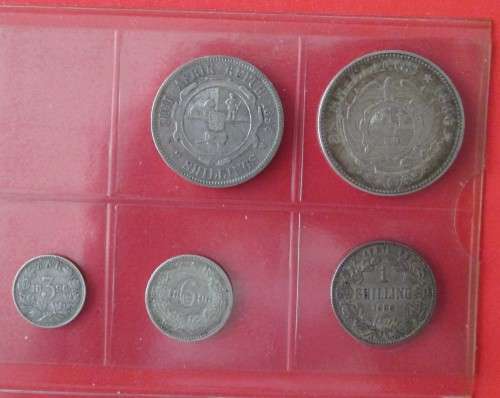 1896 SILVER Z.A.R PAUL KRUGER SET - THREEPENCE - HALF CROWN