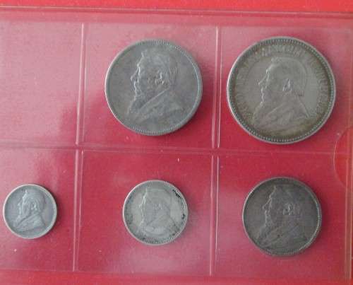 1896 SILVER Z.A.R PAUL KRUGER SET - THREEPENCE - HALF CROWN
