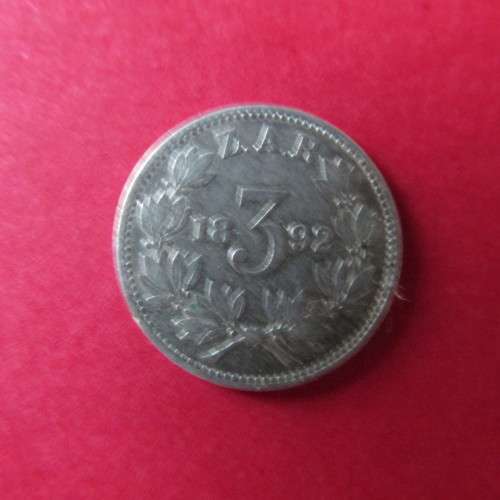 1892 PAUL KRUGER Z.A.R SILVER THREEPENCE
