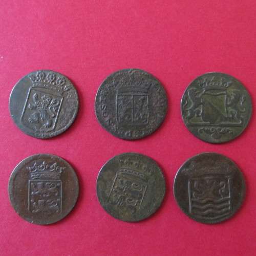 NETHERLANDS - DUTCH EAST INDIA COMPANY - 6 x V.O.C DOITS