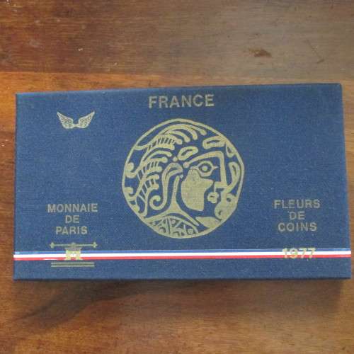 9 COIN PROOF SET OF FRANCE 1977 INCL. SILVER 50 FRANCS