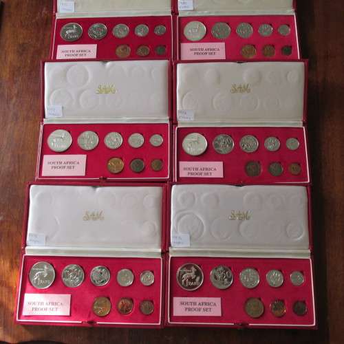 6 S.A. PROOF SETS 1975-1980 - EXCELLENT CONDITION - 1/2CENT - SILVER RAND - NO GOLD