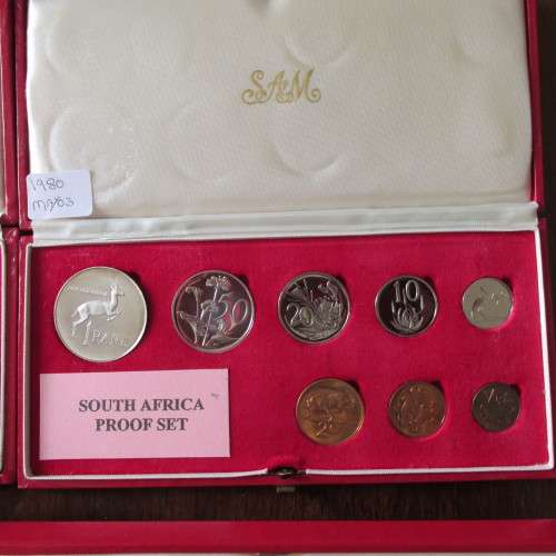 6 S.A. PROOF SETS 1975-1980 - EXCELLENT CONDITION - 1/2CENT - SILVER RAND - NO GOLD