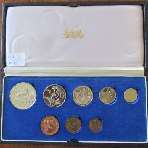 1975 SHORT PROOF SET OF S.A. 1/2 CENT - SILVER RAND