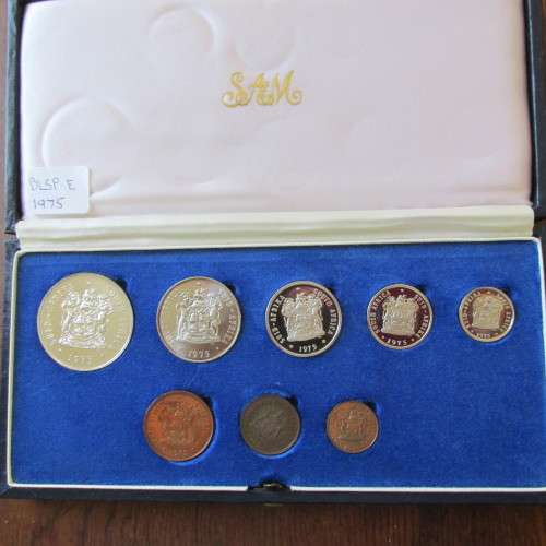 1975 SHORT PROOF SET OF S.A. 1/2 CENT - SILVER RAND