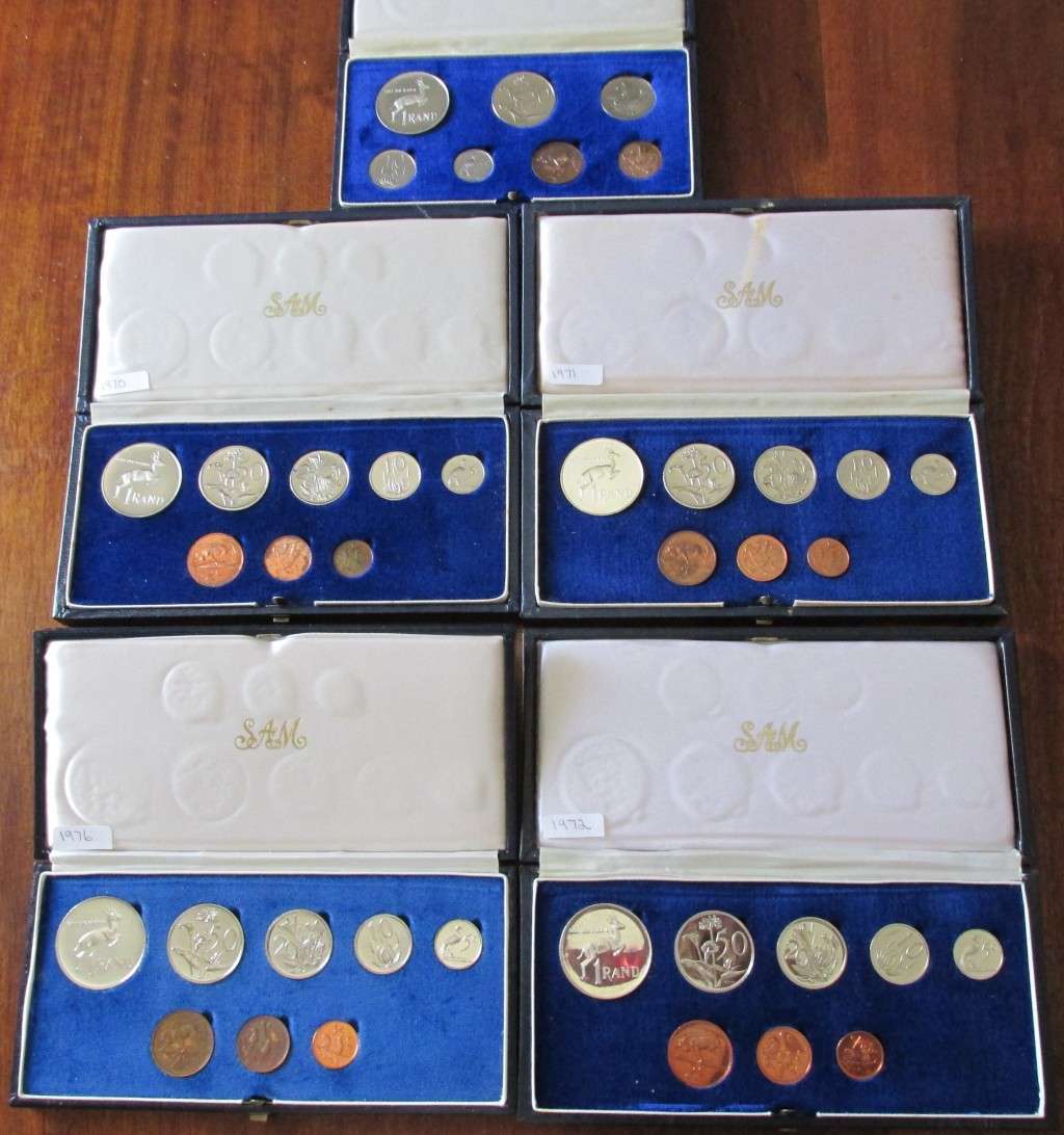 5 EARLY SHORT PROOF SETS 1/2 CENT TO SILVER RAND