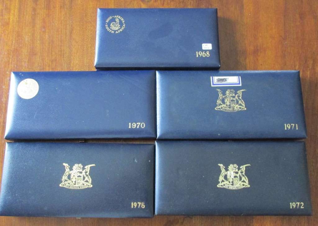 5 EARLY SHORT PROOF SETS 1/2 CENT TO SILVER RAND