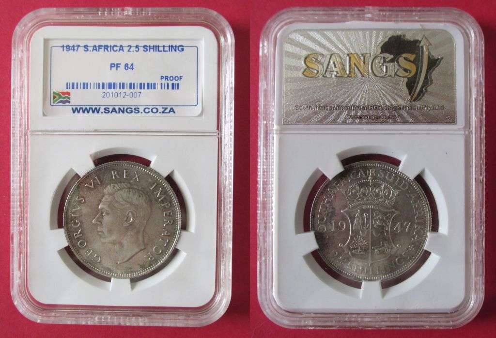 1947 PROOF SILVER 1/2 CROWN PF64