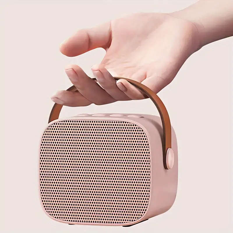 Mini karaoke speaker machine with 2 wireless microphones